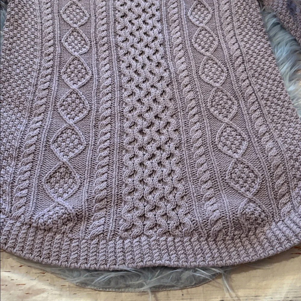 L.L. Bean Signature Light Purple Fisherman Tunic Sweater sz S - Picture 5 of 9